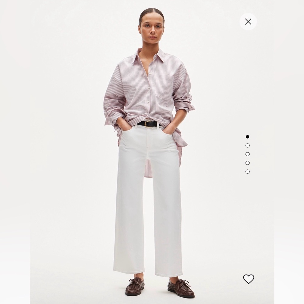 J. Crew Women's White Slim Wide Leg Jeans